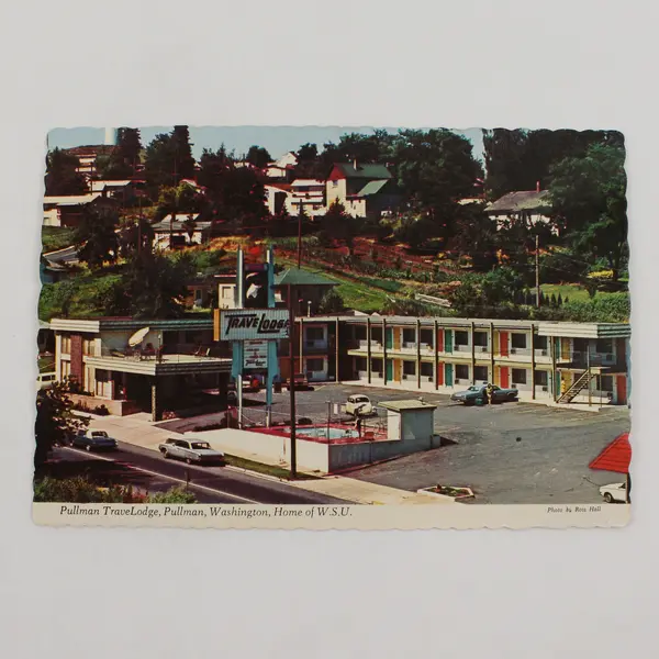 Vintage Pullman Travelodge Motel Pullman Washington Postcard 1960s WSU