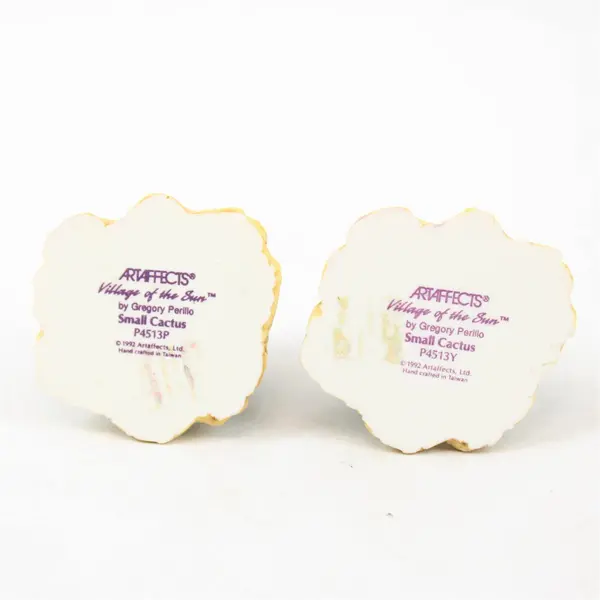 Lot of 2 VTG 1992 Artaffects Village of The Sun Small Cactus Resin Figures 2"