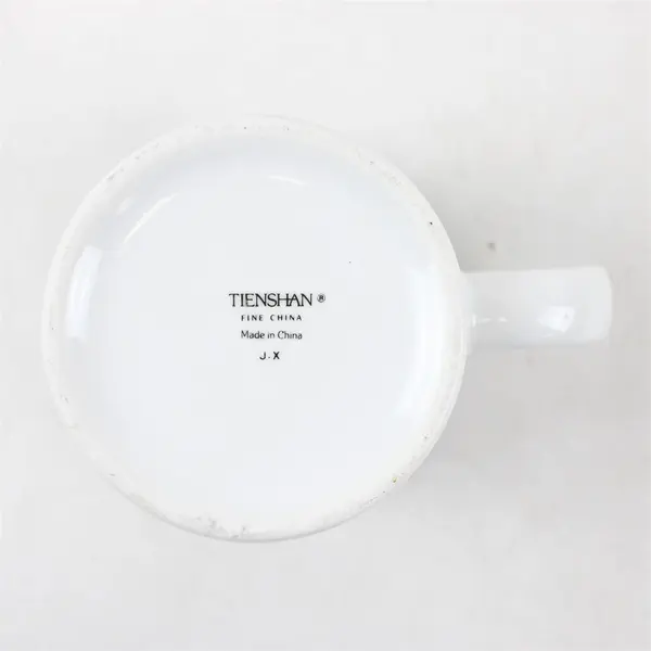 Set of 3 Tienshan Fine China Deck the Halls Poinsettia Holiday Mugs 