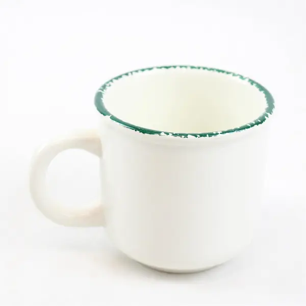 Set of 5 Furio Christmas Tree Coffee Mugs Green Sponge Rim Italy