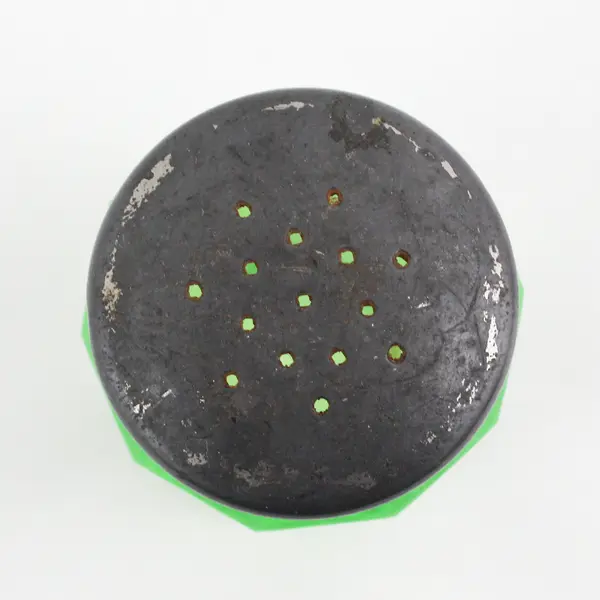 Uranium Glass Sugar Shaker Heavy 10 Paneled