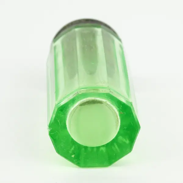 Uranium Glass Sugar Shaker Heavy 10 Paneled