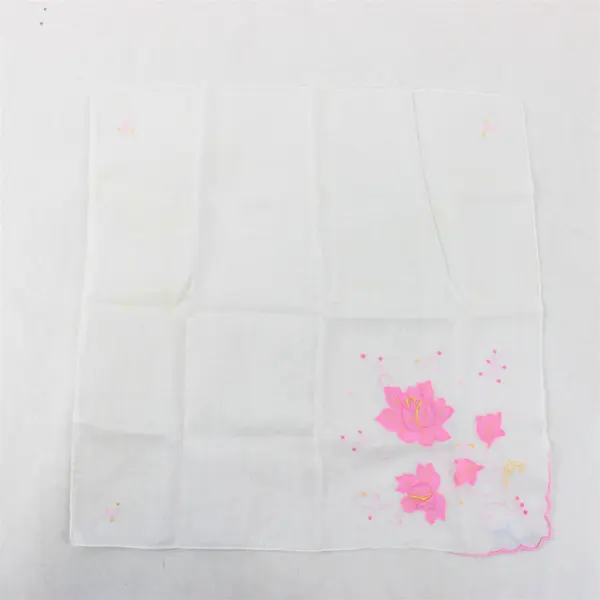 Lot of 5 Vintage Pastel Floral Embroidered Handkerchiefs FLAWED