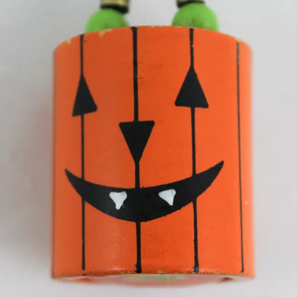 Vintage Wood Dracula Halloween Push Puppet 