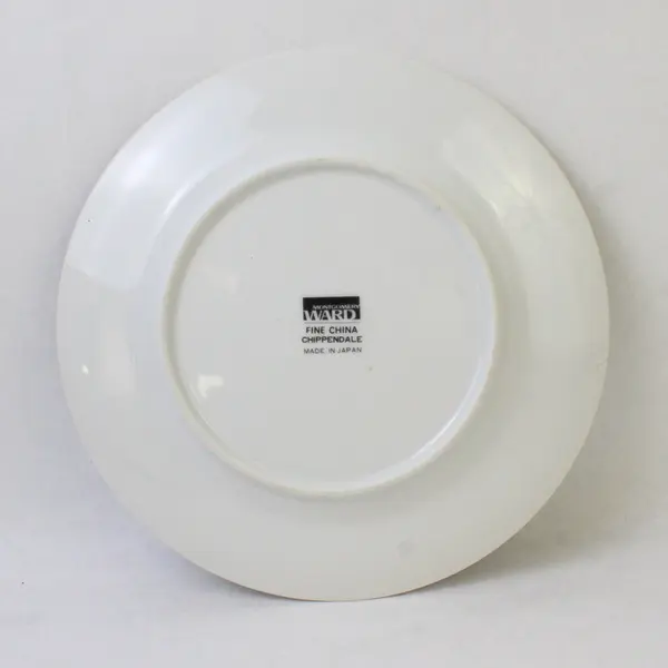 Montgomery Ward Brand Chippendale Patterned Gold Trim Salad Plate 8" Diameter