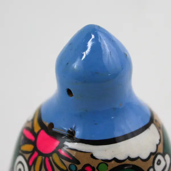 Hand Painted Puerto Vallarta Terracotta Souvenir Bell Village Scene