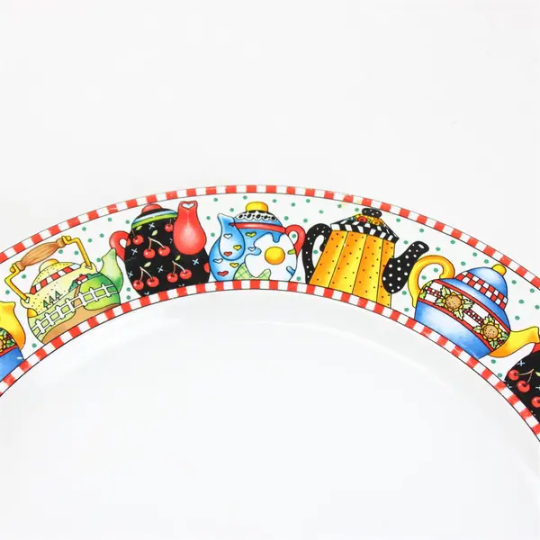 Sakura Brand Afternoon Tea Pattern Ceramic Dinner Plate 11.25" Diameter