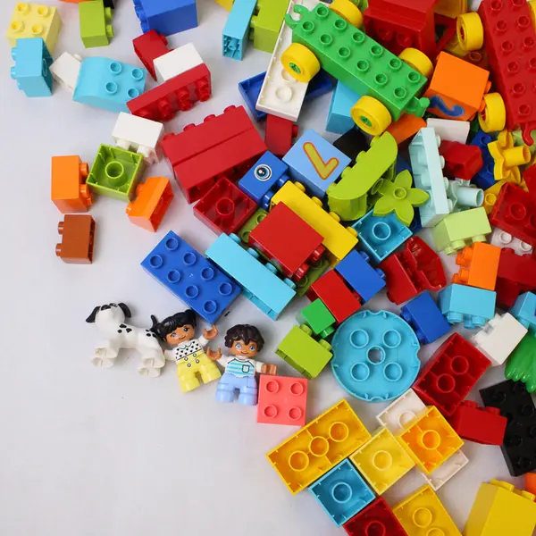 LEGO DUPLO Bricks Lot of 242 Pieces + 3 Mini-Figs - Various Shapes/Sizes/Colors