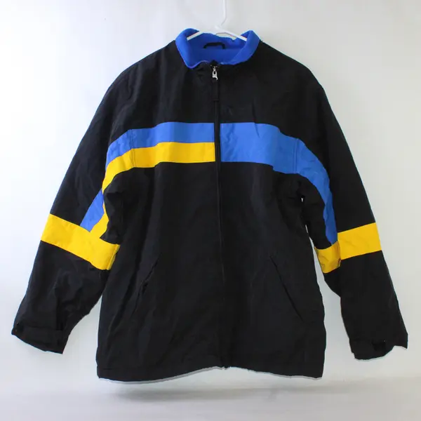 Extreme Limit Black Blue and Yellow Zip-Up Jacket Boys' Size 18 MISSING HOOD