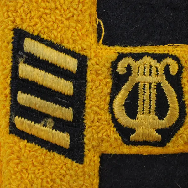 Vintage Embroidered Yellow and Black B Sew-On Letterman Patch
