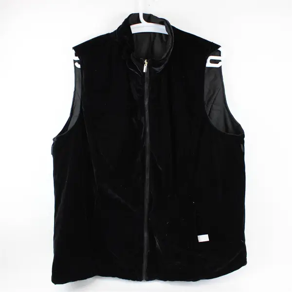 Unbranded Women's 3X Plus Black Velvet Reversible Full-Zip Vest