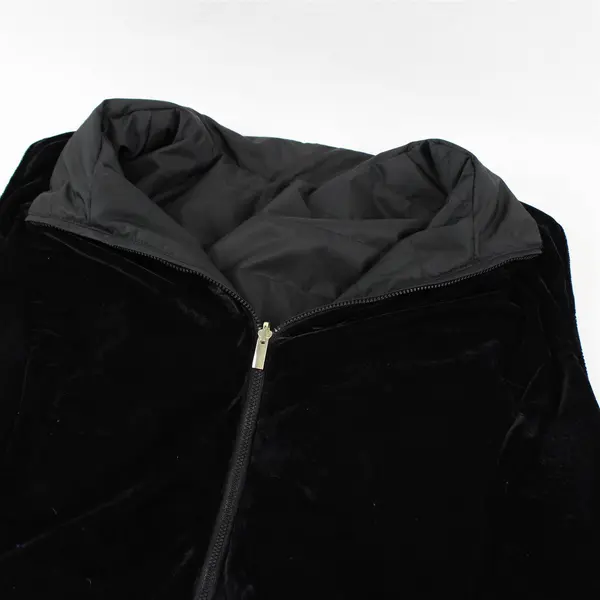 Unbranded Women's 3X Plus Black Velvet Reversible Full-Zip Vest