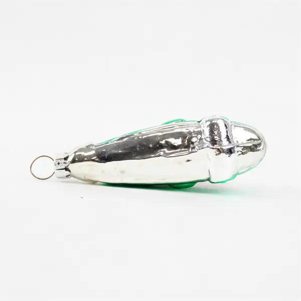 VTG West German Mercury Glass Santa Ornament In Car/Plane 3.5" Long Good