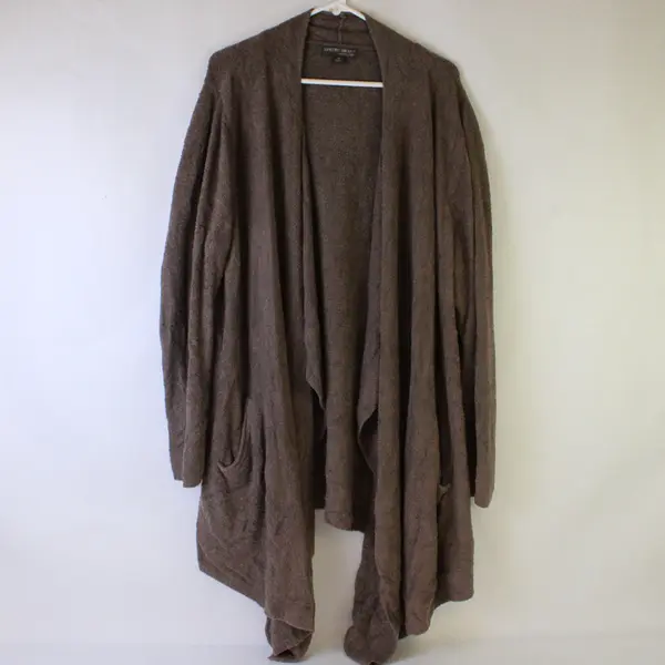 Barefoot Dreams 2X Brown Cozy Chic Lite Island Wrap Open Front Cardigan