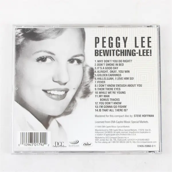 Bewitching-Lee CD Peggy Lee Sings Her Greatest Hits #DZS-179 