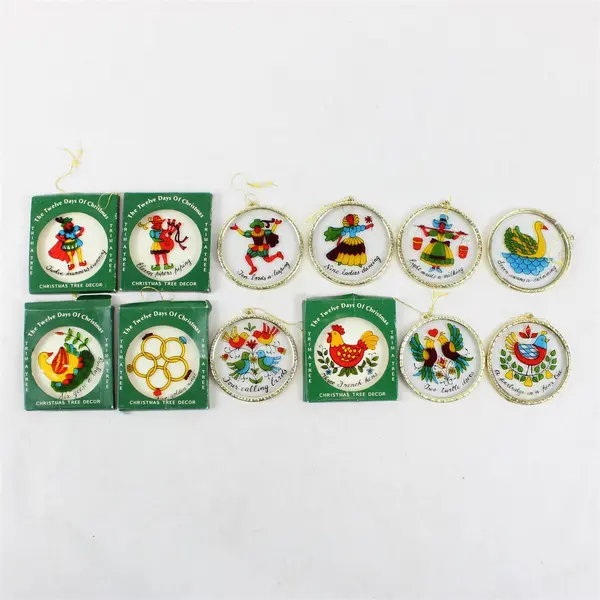 Vintage Trim A Tree Twelve Days of Christmas Ornament Set 12pc