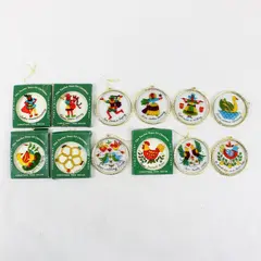 Vintage Trim A Tree Twelve Days of Christmas Ornament Set 12pc