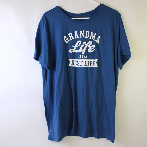 Way To Celebrate! Grandma Life Is The Best Life Blue T-Shirt Women's XXL 20