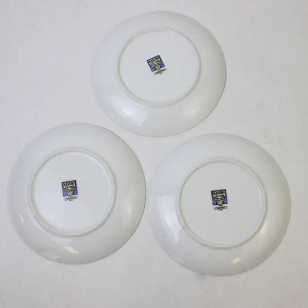 Lot Of 3 Narumi Pinehurst Pattern Silver Trim Bread/Butter Plates 6.75" Diameter