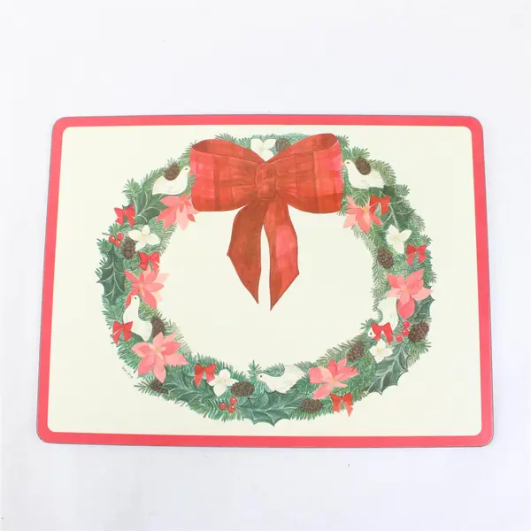 Pimpernel Vintage Christmas Wreath Placemats Set of 4 15.75 x 11.75 in