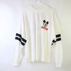 Disney Mickey Mouse White Graphic Long-Sleeve Crew-Neck T-Shirt Women's XXL 20