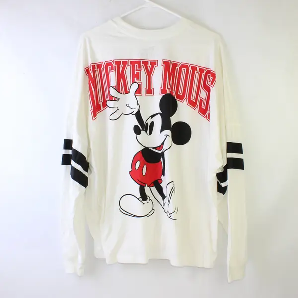 Disney Mickey Mouse White Graphic Long-Sleeve Crew-Neck T-Shirt Women's XXL 20