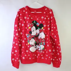 Disney Christmas Mickey Mouse Light-Up Sweatshirt Juniors XL 15-17 WORKS