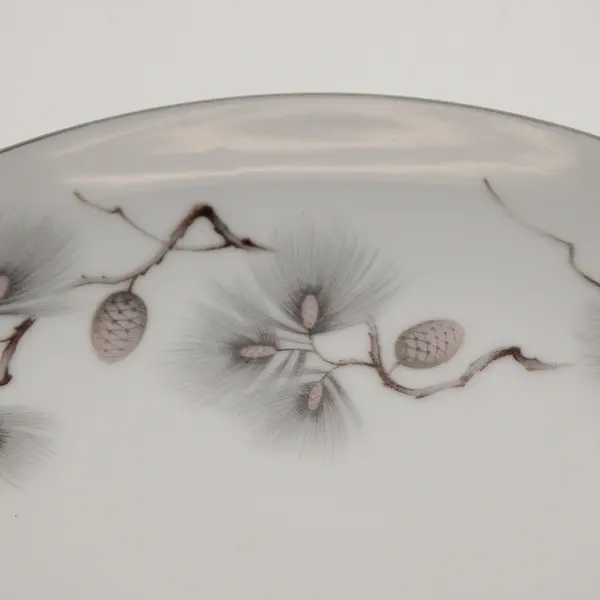 Lot Of 5 Narumi Pinehurst Pattern Silver Trim Salad Plates 6.75" Diameter