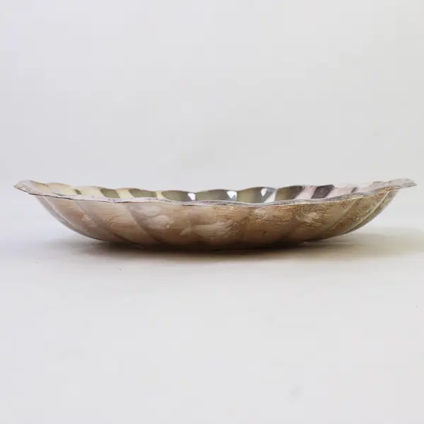 Vintage Reed & Barton Silverplate 'Holiday' Scalloped Oval Serving Bowl #113