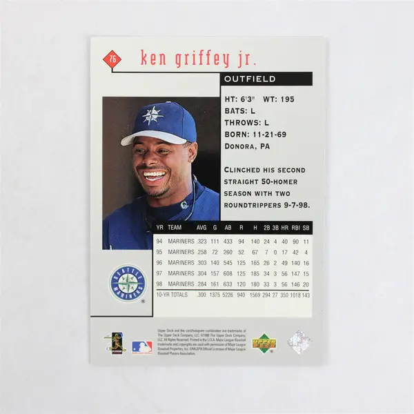  1999 Upper Deck Black Diamond Baseball 62 Cards