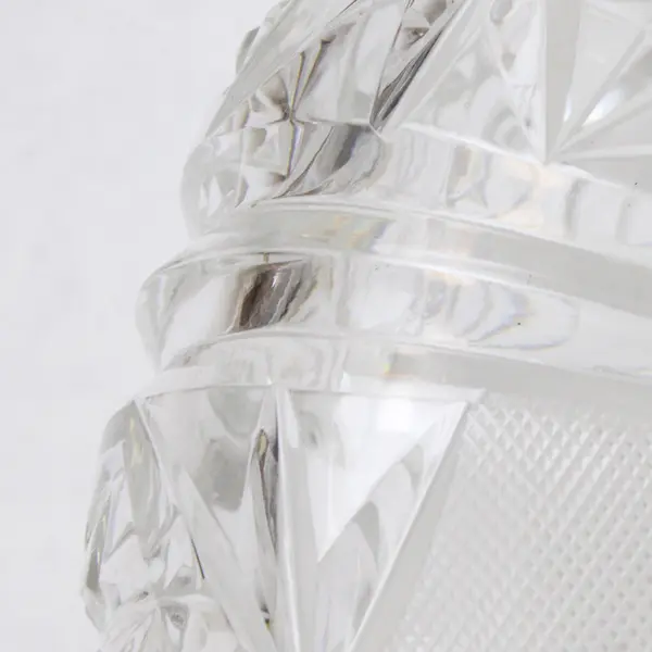 Vintage Lead Crystal Cut Bowl 7" Geometric Textured Heavy Clear