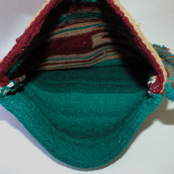 Unbranded 90s Peruvian Wool Woven Shoulder Bag w/Braided Strap