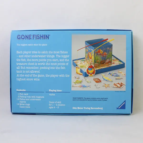 RARE Vintage 1994 Ravensburger Gone Fishin' Magnetic Board Game Ages 4-8