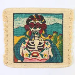 Handmade Day of the Dead Sugar Skull Coaster Mexican Folk Art 6in