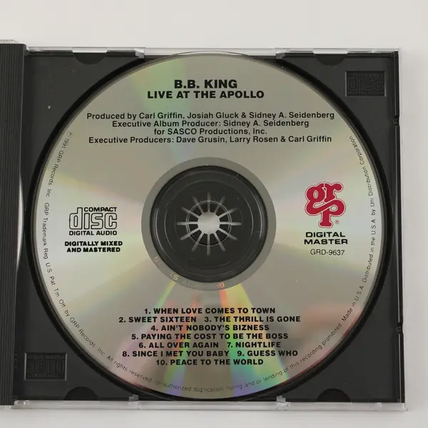 BB King Live at the Apollo CD, 1991 # GRD-9637 