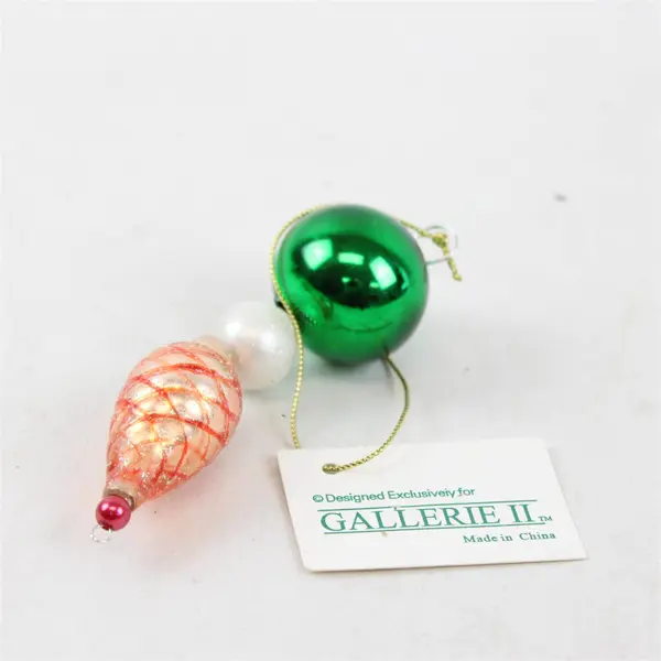 Lot of 4 Vintage Hand-Blown Glass Ornaments From 2" Tall to 4" Tall Good