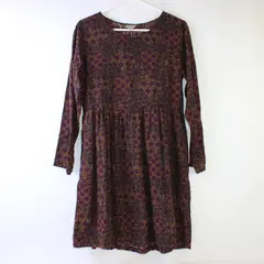 Putumayo Women's XS Geometric Multi-Color Rayon Knee-Length Long Sleeve Dress