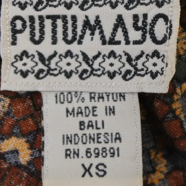 Putumayo Women's XS Geometric Multi-Color Rayon Knee-Length Long Sleeve Dress