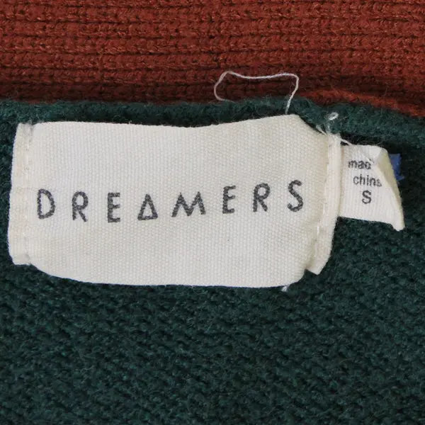 Dreamers Women's S Multicolor Patchwork Button Up Long Sleeve Cardigan