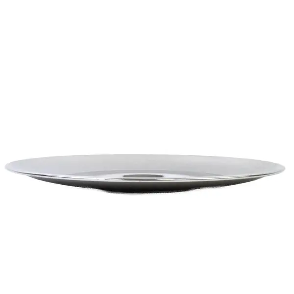 Round Steel Charger Serving Platter 12.5" FLAWED
