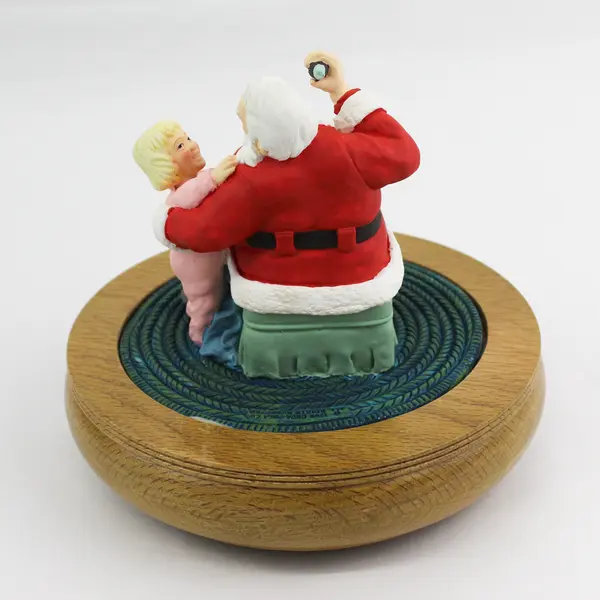 1999 Coca Cola Santa With Child Music Box 36007 Overwound For Parts or Repair