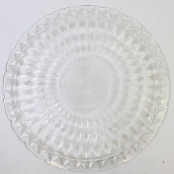 Vintage Clear Pressed Glass Round Cake Plate 13"