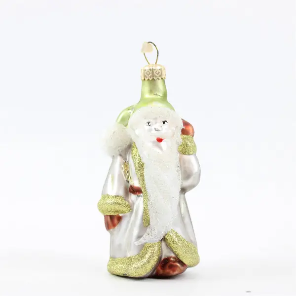 Vintage Glass Tree Ornament Hand-Blown Father Christmas 2.75" Very Good