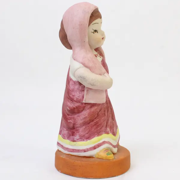 Hand-Painted Porcelain Figurine Woman Traditional Attire 4" Collectible