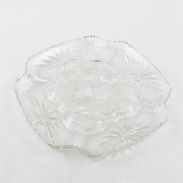 Vintage Clear Anchor Hocking Star Of David Deviled Egg Tray