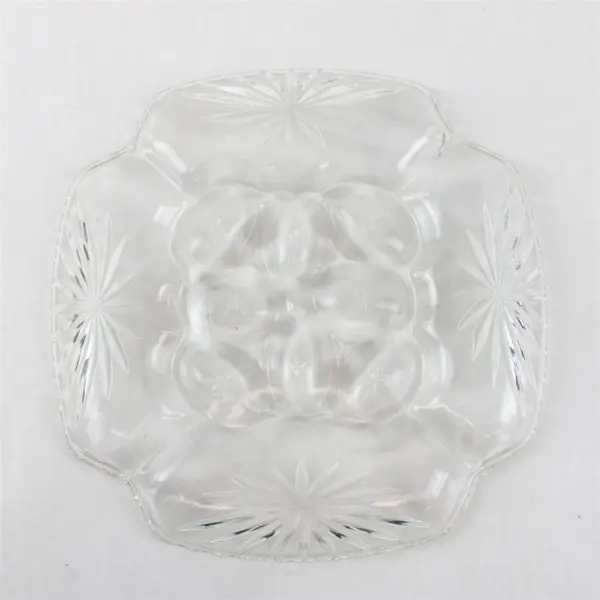Vintage Clear Anchor Hocking Star Of David Deviled Egg Tray