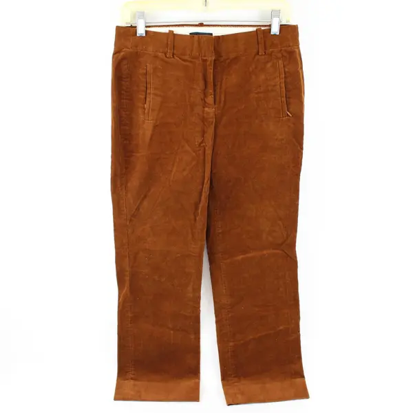J. Crew Women's Size 2 Brown Corduroy Straight-Leg Dress Pants 