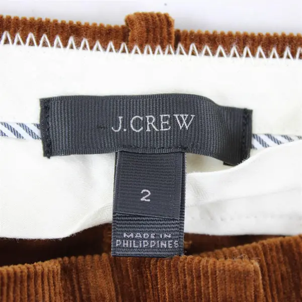 J. Crew Women's Size 2 Brown Corduroy Straight-Leg Dress Pants 