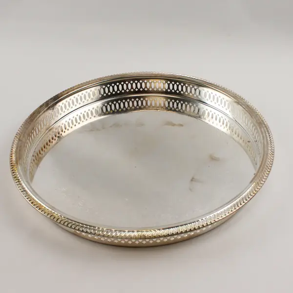 Vintage Silverstar Silver Plated Round Serving Tray 12.5"