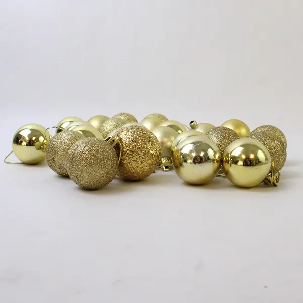 Lot of 24 Gold & Glitter Holiday Ornaments Christmas Tree